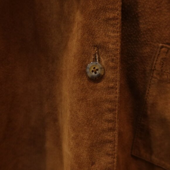 VINTAGE lord taylor suede leather shirt jacket button tan L western equestrian - Picture 3 of 12